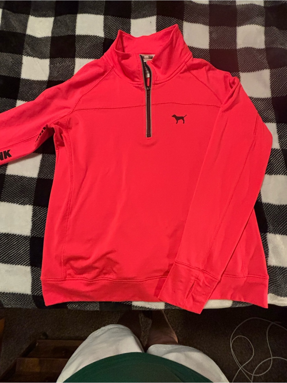 PINK Victoria's Secret Neon Pink 1/4 Zip Pullover